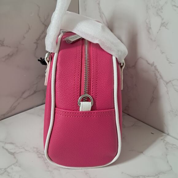 NEW Von Dutch Hot Pink Bowling Bag Purse with Shoulder Strap - Picture 4 of 8